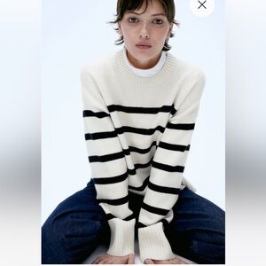 Classic Black and Cream Crewneck Sweater